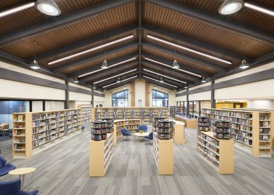 Bookshelves In A Library